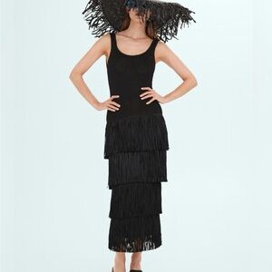 Simon Miller Black Fringe Maxi Dress